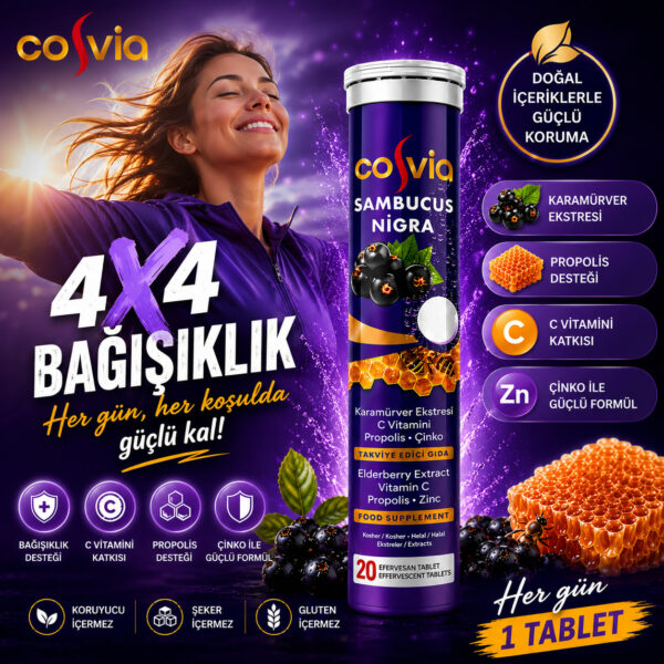 sambucus-nigra-cosvia Cosvia Sambucus Nigra 20 Efervesan Tablet | Bağışıklık Destekleyici Takviye